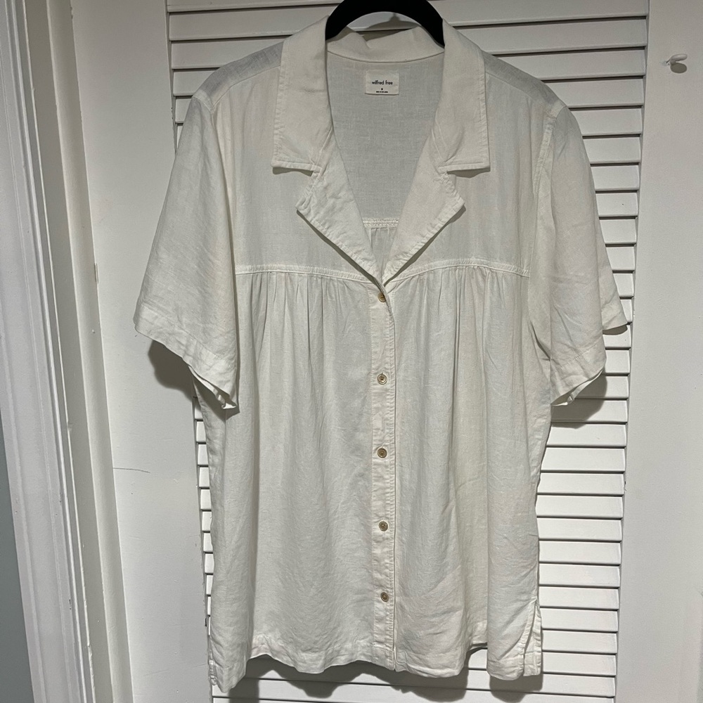 WILFRED Linen Blend Oversized Button Down M